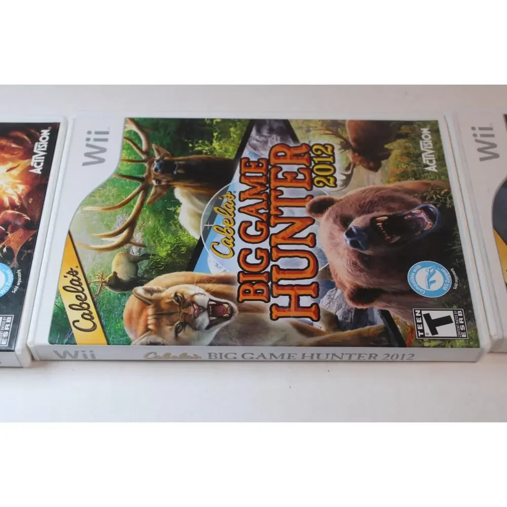 4 game lot: Cabela's Games + Remington + Survival games (Nintendo Wii) tested